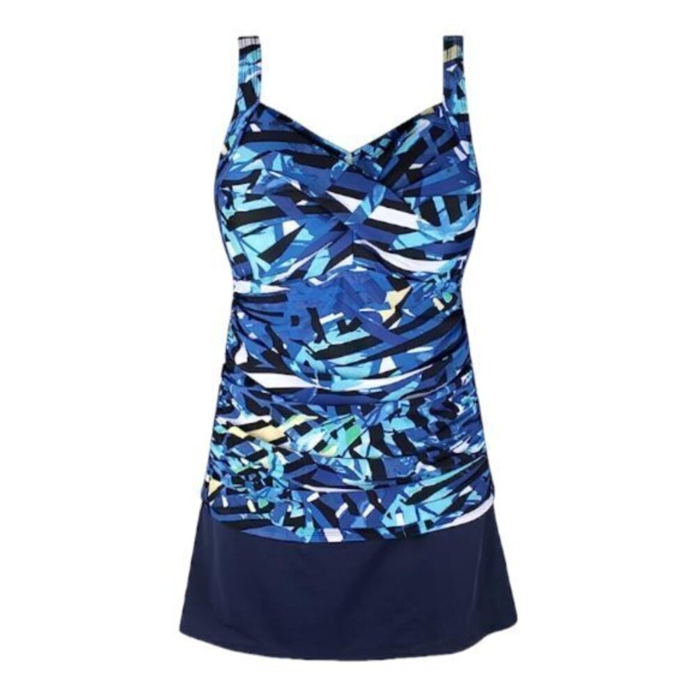 Black Blue Skirted Swimsuit Blueleaf Black Blue Tankini Size 16 NWT #2288